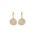 Gold dangle earrings with Zircons