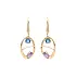 Gold dangle earrings with Zircons