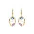 Gold dangle earrings with Zircons
