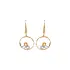 Gold dangle earrings with Zircons