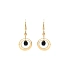 Gold dangle earrings with Zircons