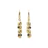 Gold dangle earrings with black stones
