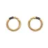 Gold Earrings with Black Stones