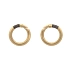 Gold Earrings with Black Stones