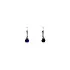Earrings with Blue Stone in White Gold