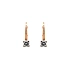 Dangle earrings with pink gold zircons