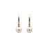 Gold dangle earrings with pearls