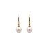 Gold dangle earrings with pearls