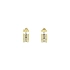 Gold Earrings with Zircons Semi-circles
