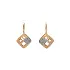 Gold dangle earrings with Zircons