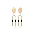 Gold Pendant Earrings with Enamel