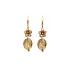 Gold Pendant Earrings Inspired by Nature - Flower and Leaf
