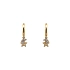 Gold Earrings Crescent and Star with Zircons