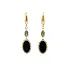 Luxury Gold Earrings with Oval Black Stone and Delicate Details