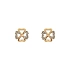Gold Pecek Earrings Quatrefoil with Zirconias