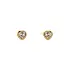 Gold Earrings Heart with Zircons