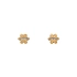 Gold Pecek Earrings Flower with Zircones