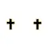 Gold Pecek Earrings Cross with Enamel