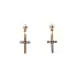 Gold Earrings Cross with Zircons