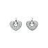 Earrings Heart with Zircones in White Gold