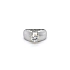 Engagement Ring with Zircon made of Combined Gold