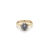 Gold Ring with Black Pearl and Zircons