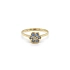 Gold Ring Flower with Blue Topaz