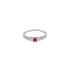 Ring with Red Stone in White Gold