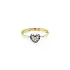 Gold Heart Ring with Colored Stones