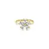 Gold Ring Flower with Zircons