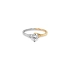 Engagement Ring with Zircon made of Combined Gold