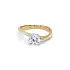 Gold Engagement Ring with Zircon