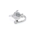 Ring Fish with White Gold Zircons