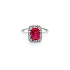 Exclusive White Gold Ring with Ruby and Zirconia