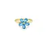Gold Ring with Blue Stones Flower