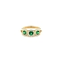Gold Ring with Emerald Surrounded by Fine Zircons