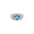 Exclusive Gold Ring with Blue Topaz and Zirconia