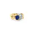 Exclusive Gold Ring with Sapphire and Zirconia