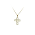 Gold Pendant Cross with Zircons