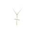 Gold Pendant Cross with Zircons