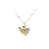 Pendant Heart Cat made of Combined Gold