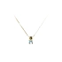 Gold Solitaire Pendant with Blue Stone