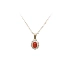 Gold Pendant with Coral and Zircons
