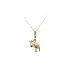 Gold Pendant Stork with Baby