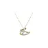 Gold Pendant Swan with Zircons