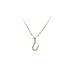 Gold Pendant Letter U with Zirconia