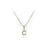 Gold Pendant with Zircons Letter C