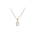 Gold Pendant with Zircons Letter C