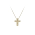 Gold Cross Necklace with Zirconias
