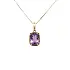Gold Pendant with Purple Stone